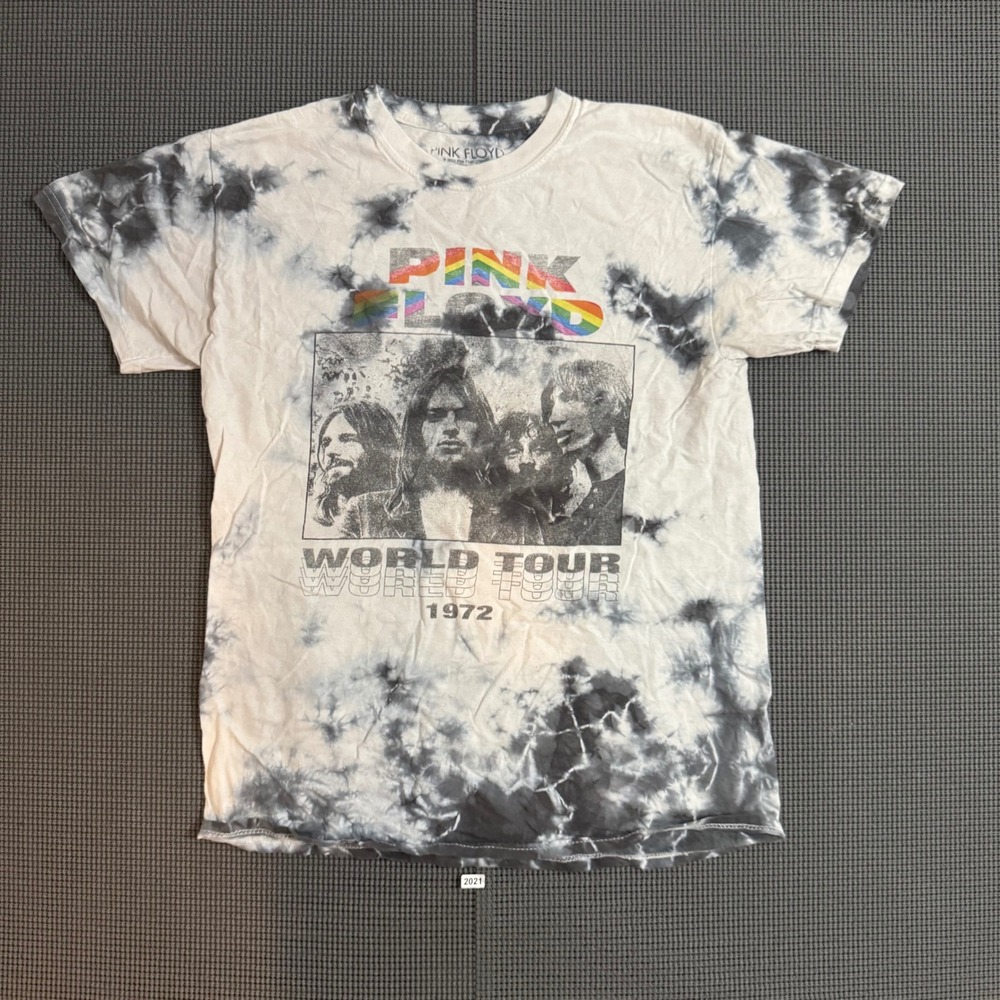Pink Floyd 1972 World Tour 2022 Reprint Tie Dye T-Shirt Black White M